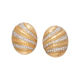 BICOLOR GOLD AND DIAMOND EARRINGS