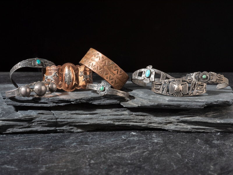 Fred Harvey Era Copper and Silver Curio Bracelets (1 of 2)