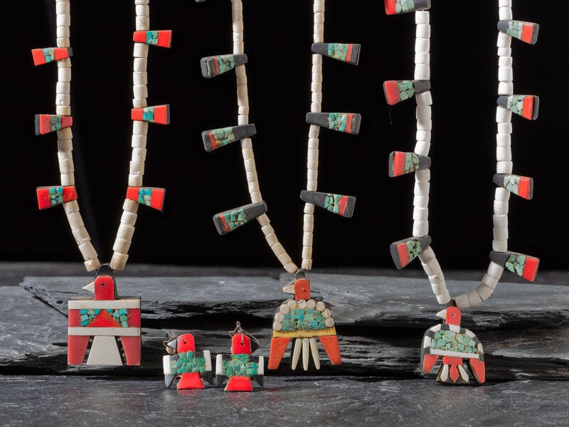 Kewa Depression Era Thunderbird Necklaces and Earrings (1 of 2)