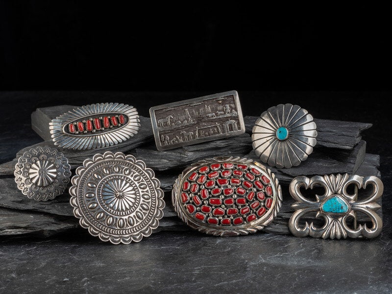 Assortment of Navajo Belt Buckles and Pins (1 of 2)