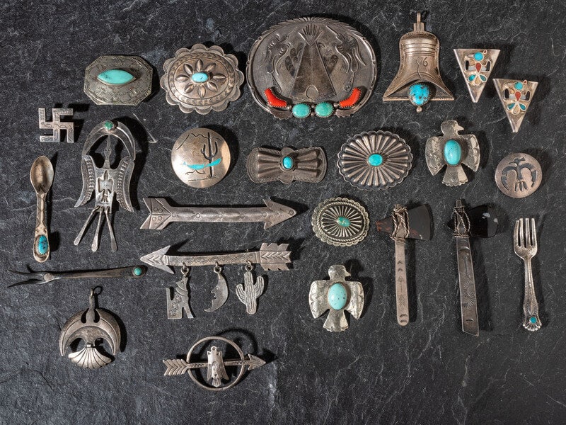 Navajo and Southwestern-style Pins, Pendants, and Collar Tips (1 of 2)