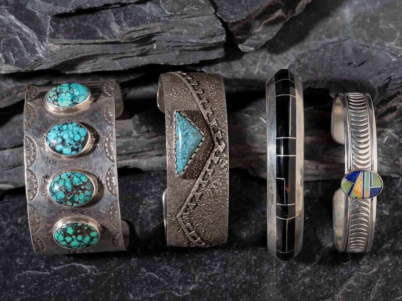 Navajo and Southwestern-style Silver Cuff Bracelets (1 of 2)