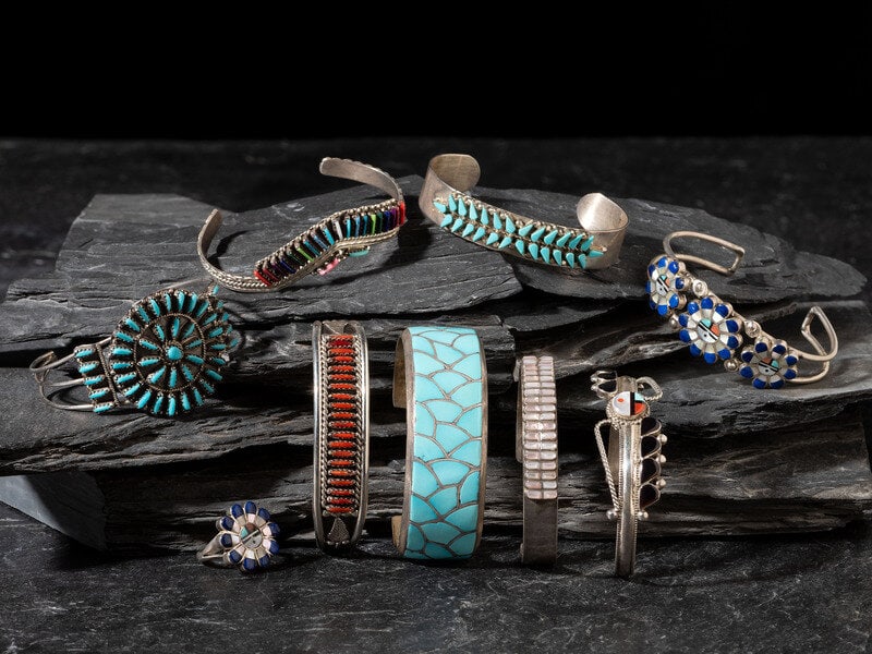 Navajo and Zuni Cuff Bracelets (1 of 2)