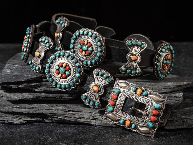 Gary Reeves
(Diné, 1962-2014)
Sterling Silver and Cluster Concha Belt  (1 of 2)