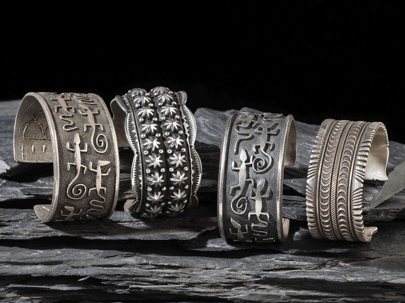 Navajo and Hopi Sterling Silver Cuff Bracelets (1 of 2)