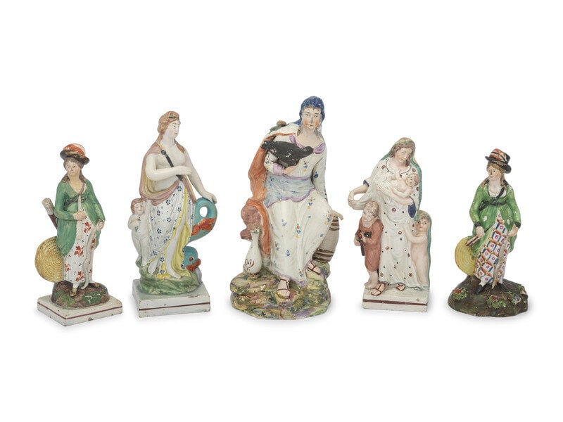 Five Staffordshire Figures of Women (1 of 14)