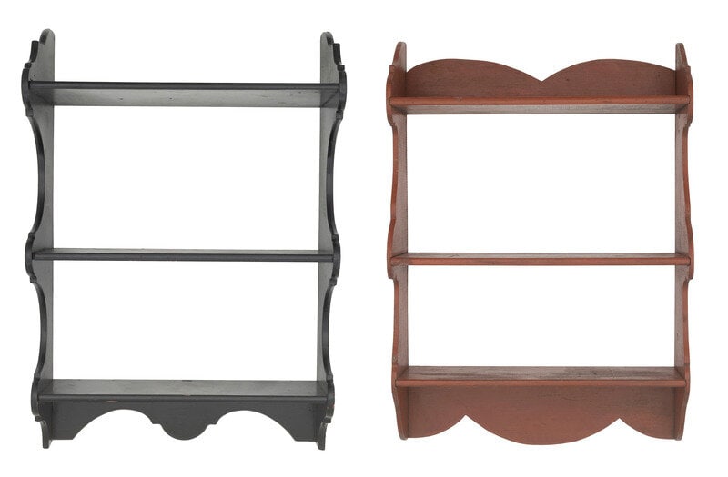 Two Country Painted Hanging Shelves (1 of 15)