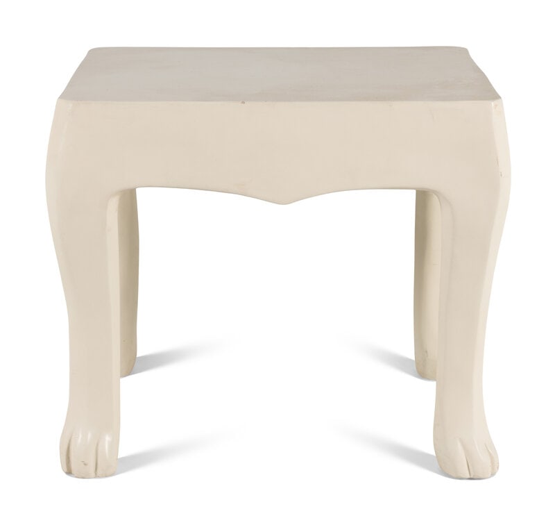 A John Dickinson Style Side Table: A John Dickinson Style Side Table Height 25 1/4 x width 29 x depth 25 inches. This lot is located in Chicago.