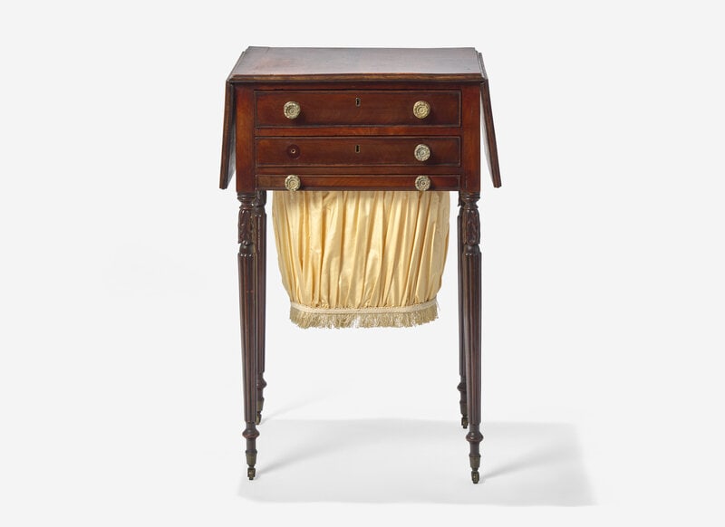 A Federal Carved and Figured Mahogany Work Table (1 of 3)