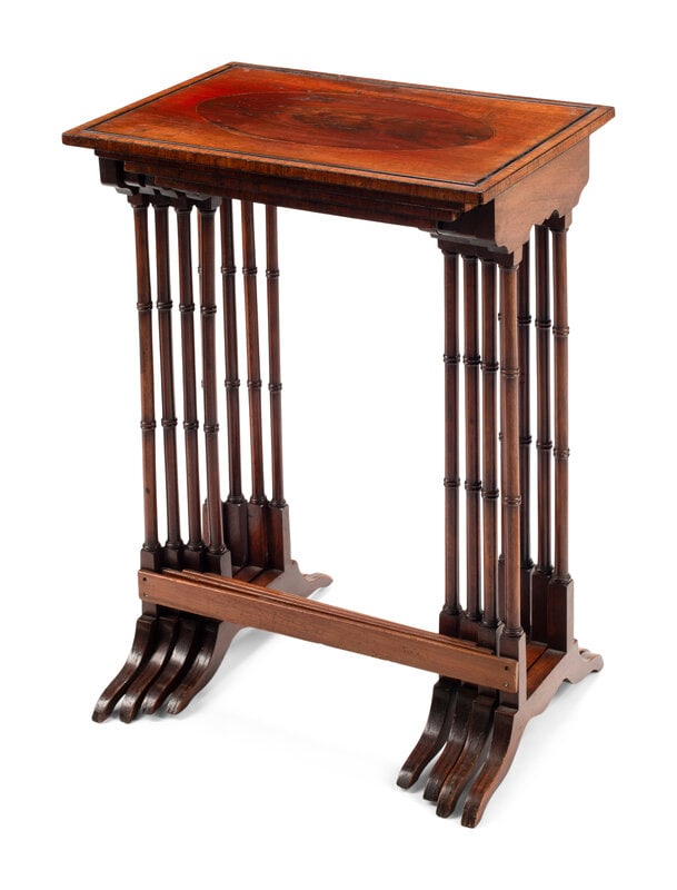An English Marquetry Four-Stack Table (1 of 5)