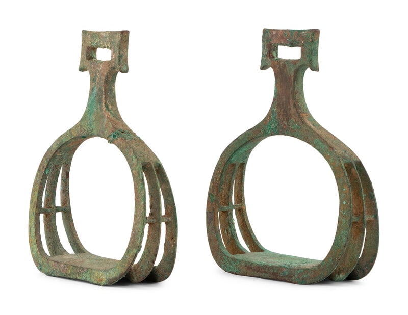 A Chinese Bronze Pair of Stirrups  (1 of 2)