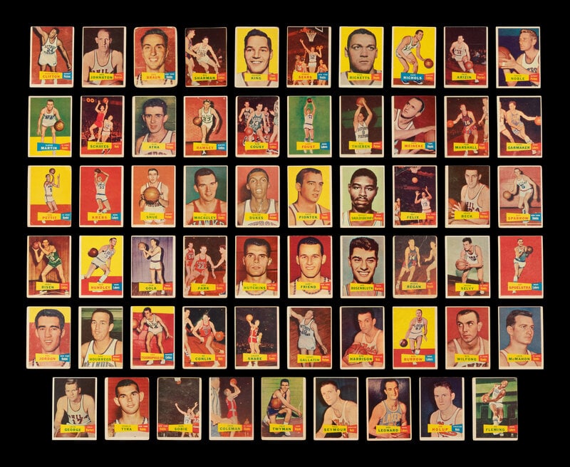 A Partial Set of 1957-58 Topps Basketball Cards (58/80) (1 of 2)