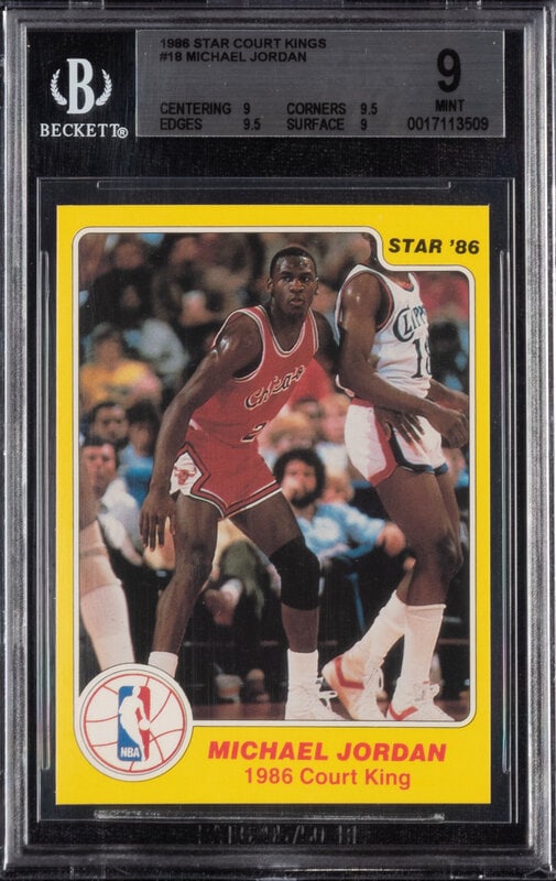 A 1986 Star Court Kings Michael Jordan Card No. 18 (BGS 9 MINT) (1 of 2)