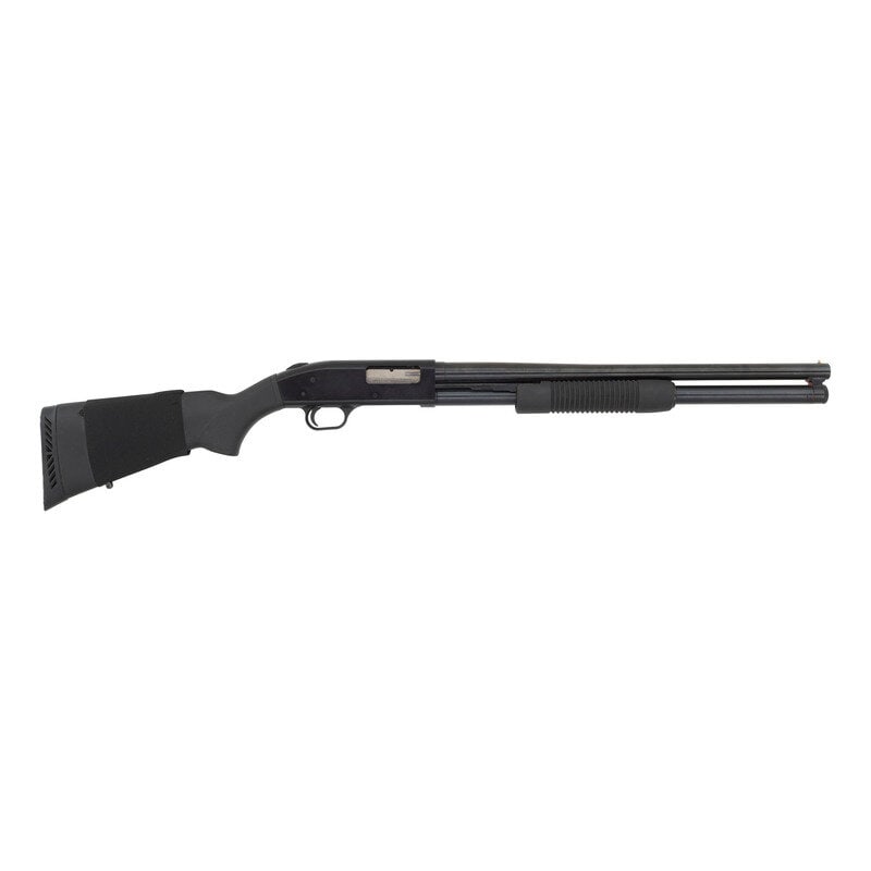 *Mossberg Model 500A Shotgun: *Mossberg Model 500A Shotgun 12 Gauge. 20" barrel length. SN: L646779. 3" chamber length. Cylinder bore. Blued metal finish with black anodized receiver mounting black synthetic semi-pistol grip stock
