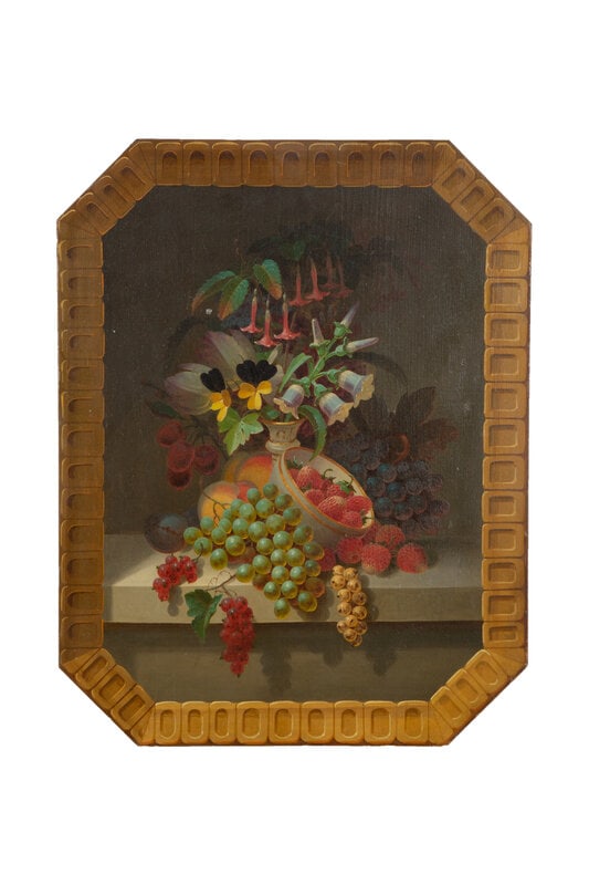 James Clement Sharp
(American, 1818-1897)
Still Life with Fruit and Flowers on a Marble Ledge, 1868 (1 of 4)