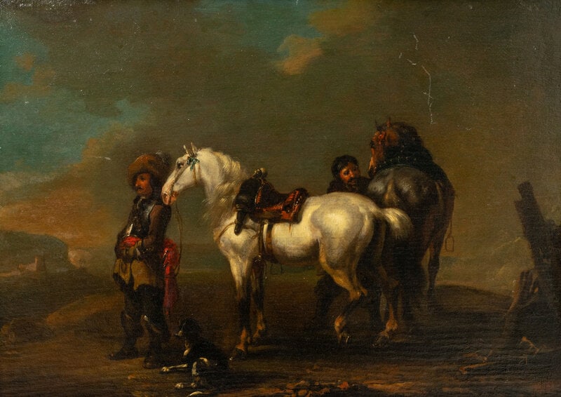 Attributed to August Querfurt
(German, 1696-1761)
Soldiers at Rest  (1 of 3)