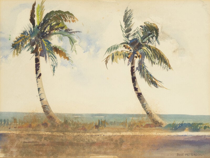 Jane Peterson
(American, 1876-1965)
Palm Trees on the Beach (1 of 3)