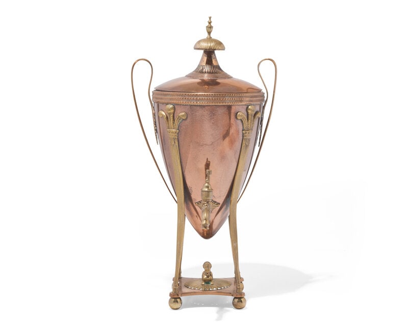 A George III Neoclassical Copper and Brass Hot Water Urn (1 of 3)