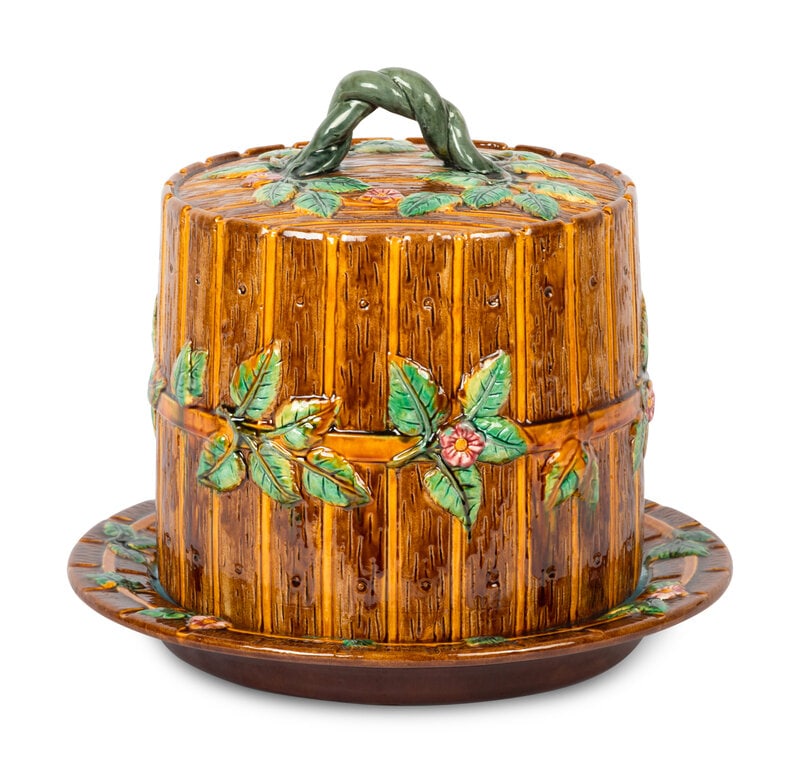 A George Jones Majolica Cheese Dome and Tray (1 of 3)