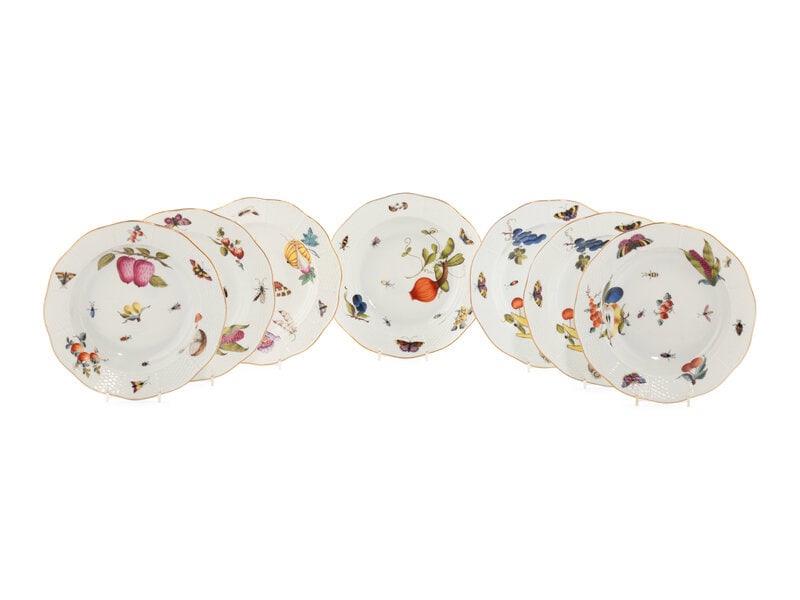 A Set of Seven Herend Porcelain Soup Bowls (1 of 4)