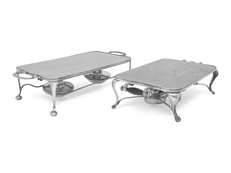 Two Silver Plate Table-Warming Stoves (1 of 4)