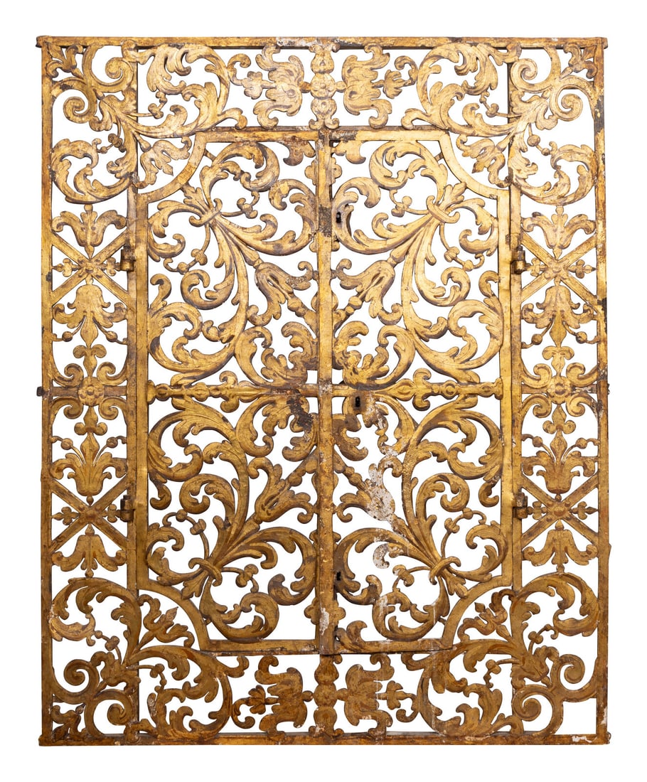 An Italian Baroque Gilt Wrought Iron Gate (1 of 3)
