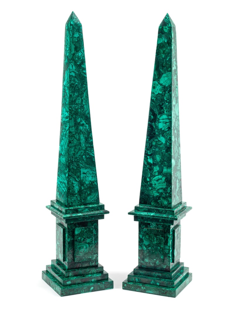 A Pair of Malachite Obelisks (1 of 4)