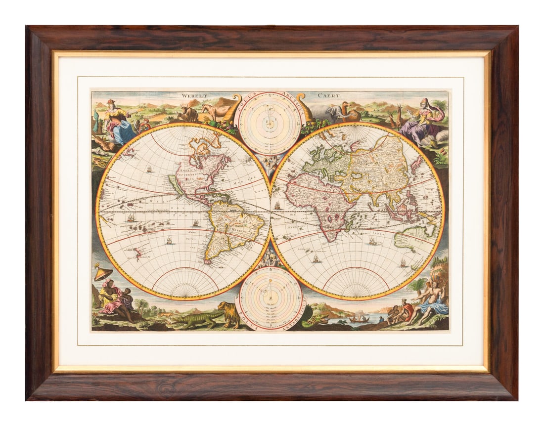 [MAP]. STOOPENDAAL, Daniel (1672-1726). Werelt Caert. Amsterdam, ca 1700. (1 of 2)