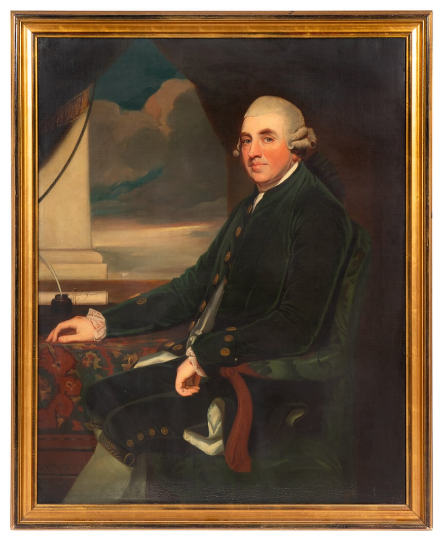 After George Romney (English, 1734-1802) A Large Portrait of Barry Maxwell, First Earl of Farnham (1 of 3)