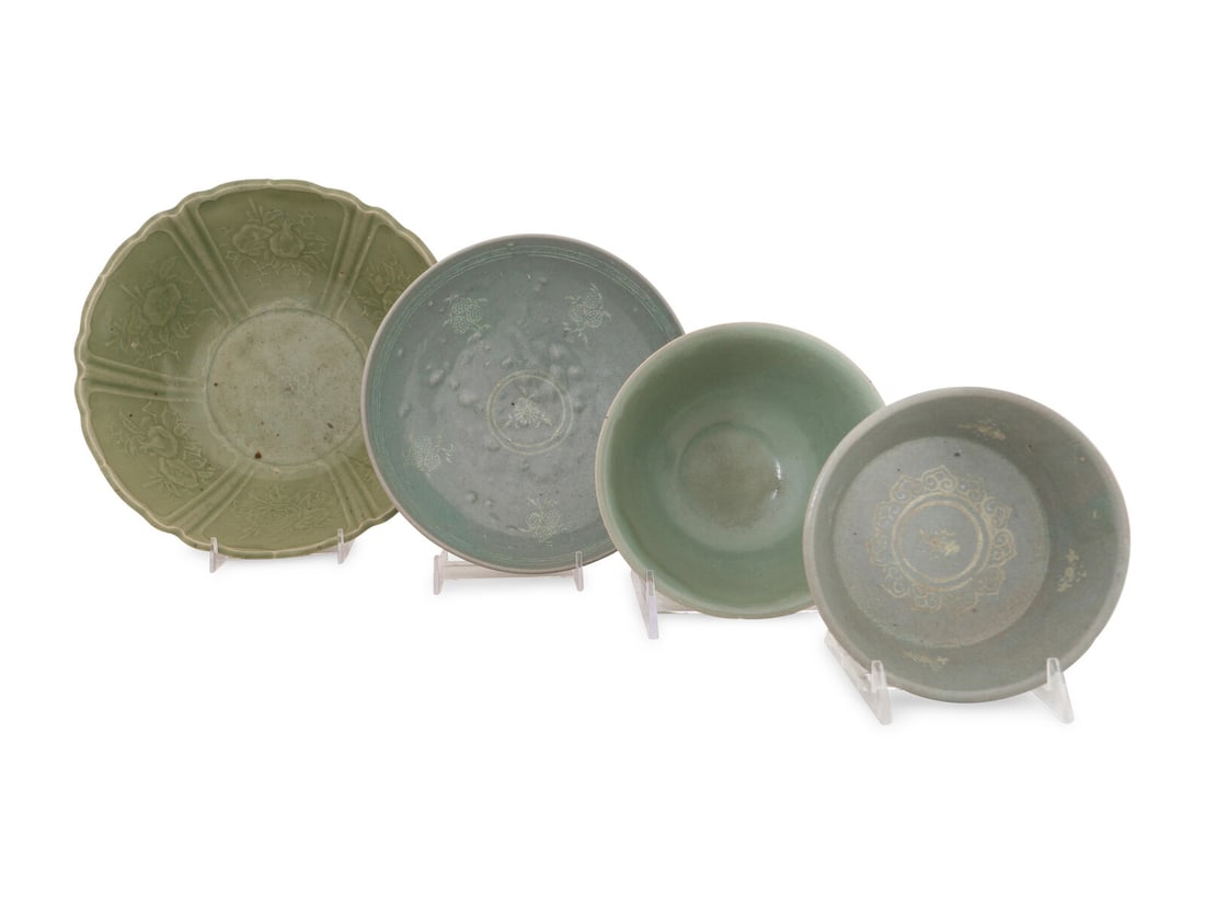 A Collection of Four Chinese and Korean Celadon Porcelain Bowls (1 of 2)