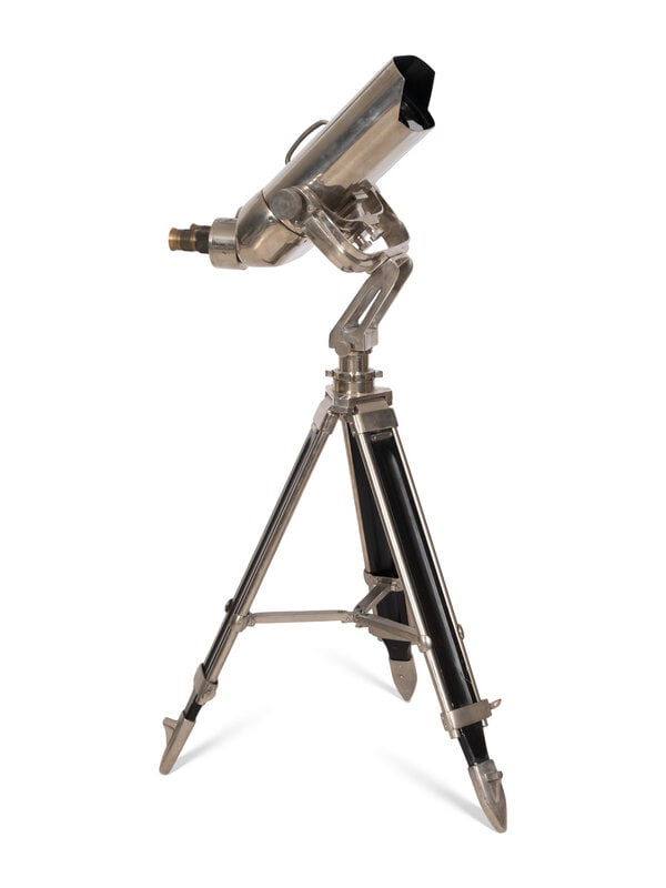 A WWII Style Stainless Steel Naval/Celestial Binoculars on Tripod  (1 of 4)