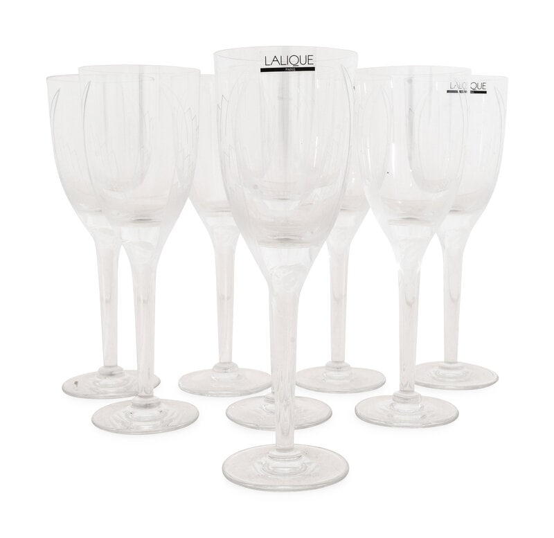 A Set of Eight Lalique Ange de Reims Champagne Flutes (1 of 2)