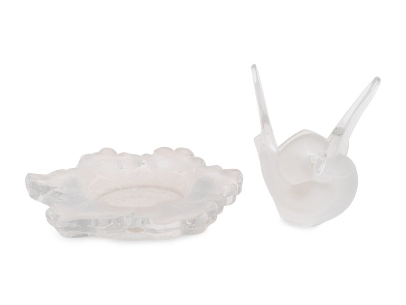 A Lalique Sylvie Vase and Capucines Nasturtium Bowl (1 of 3)