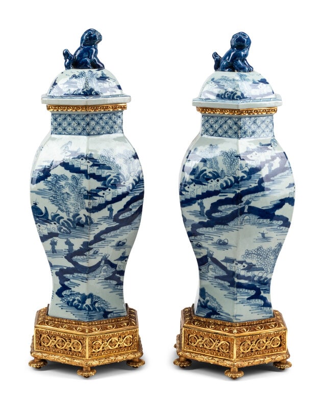 A Large Pair of Gilt Bronze Mounted Canton Export Porcelain Covered Vases (1 of 5)