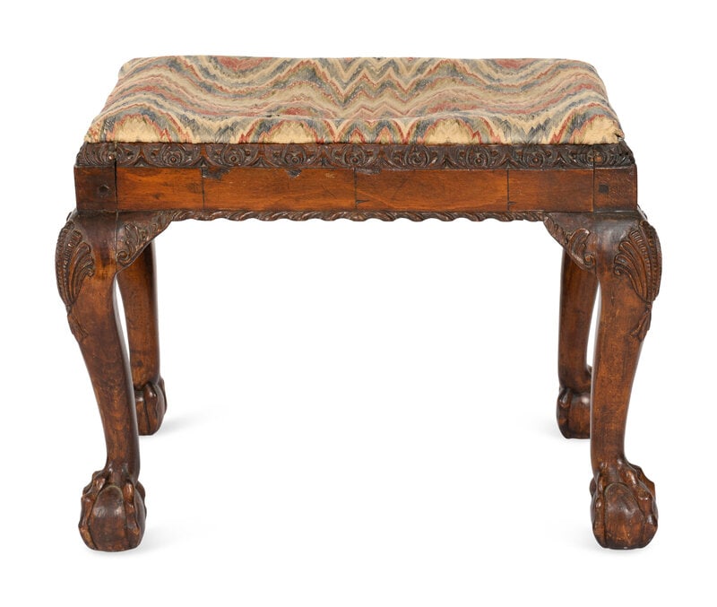 A George III Carved Walnut Footstool  (1 of 2)