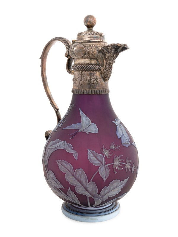 A Victorian Silver-Mounted Cameo Glass Pitcher (1 of 2)
