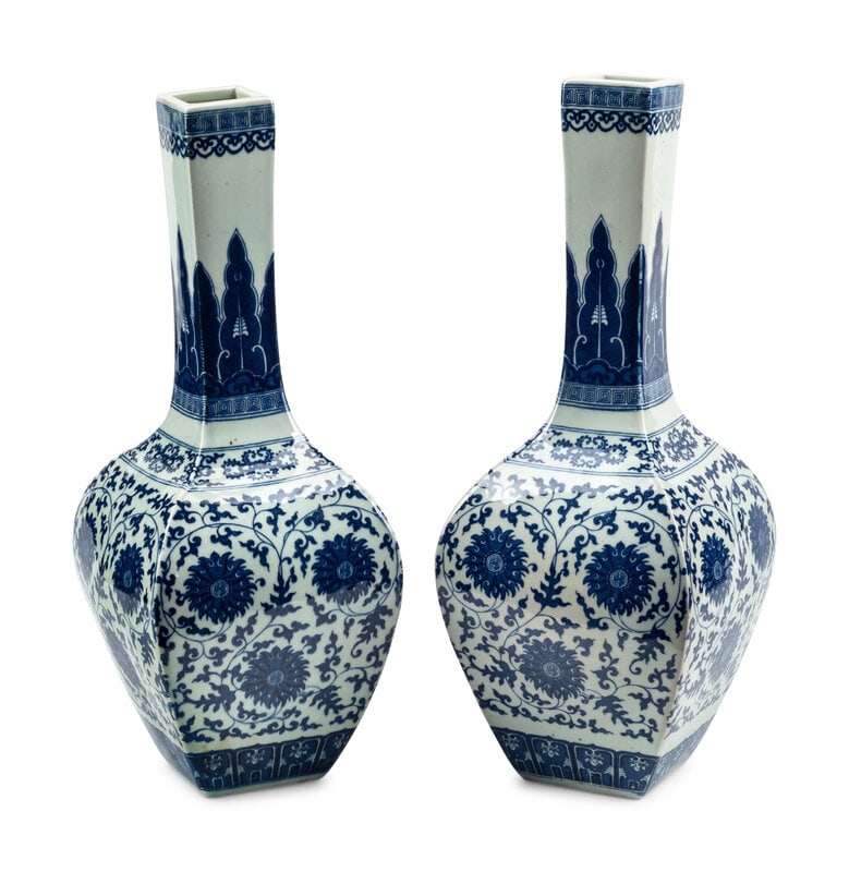 A Pair of Chinese Export Porcelain Vases: A Pair of Chinese Export Porcelain Vases 20th Century Height 18 inches. This lot is located in Palm Beach.