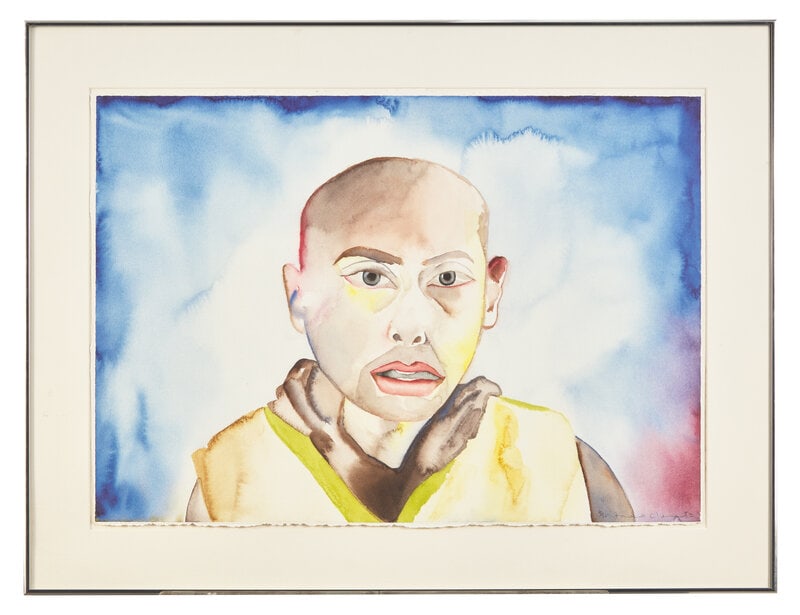 Francesco Clemente (Italian, b. 1952) Untitled (Self-Portrait), 1994: Francesco Clemente (Italian, b. 1952) Untitled (Self-Portrait), 1994 digigraph on paper signed and numbered 16/30 in pencil 19 1/2 x 27 3/4 inches. This lot is located in Philadelphia.