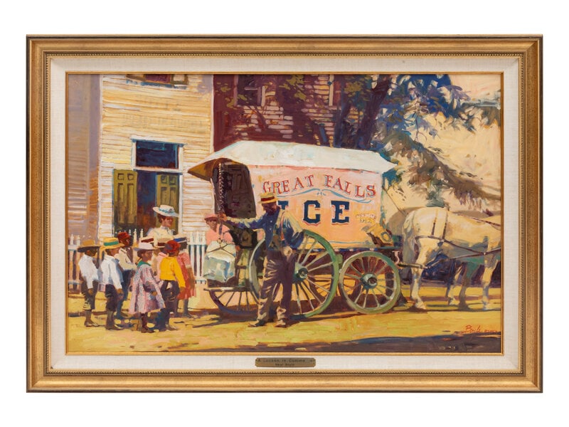 Neil Boyle (American, 1931-2006) A Lesson In Commerce: Neil Boyle (American, 1931-2006) A Lesson In Commerce oil/acrylic signed (lower right) 24 x 36 inches This lot is located in Denver. Property from the Collection of a Missouri Company </