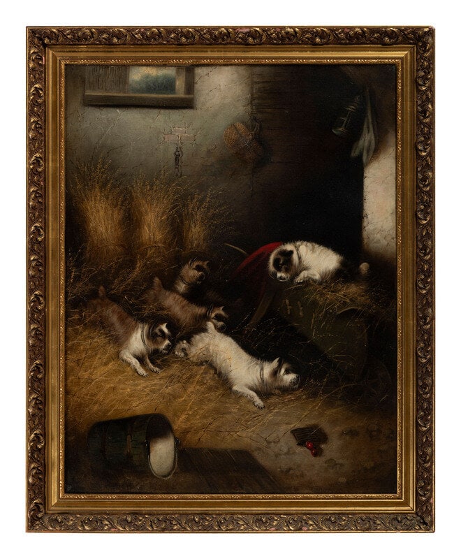 Manner of George Armfield
(English, 19th Century)
Terriers Raiding a Barn (1 of 16)