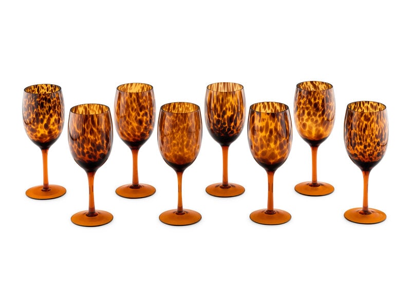 A Set of Eight Contemporary Colored Glass Wine Stems: A Set of Eight Contemporary Colored Glass Wine Stems Height 8 1/4 inches. This lot is located in Chicago. Property from the Collection of Linda and Howard Graham from a Linda Floyd