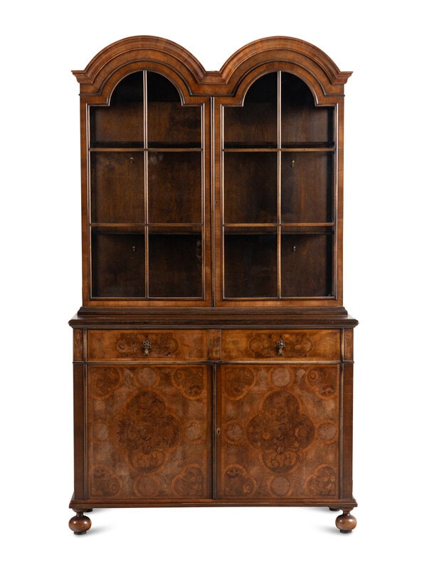 A William and Mary Style Walnut and Marquetry Bookcase (1 of 9)