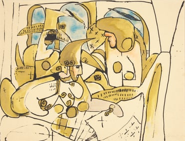 Red Grooms (American, b. 1937) Figures, 1955