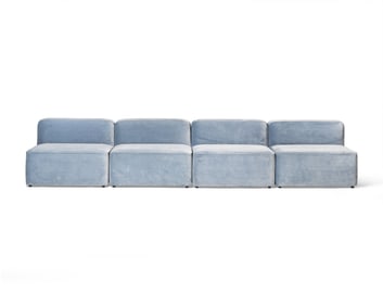 Normann Copenhagen 21st Century Rope Four-Piece Blue Velvet Modular Sofa Denmark
