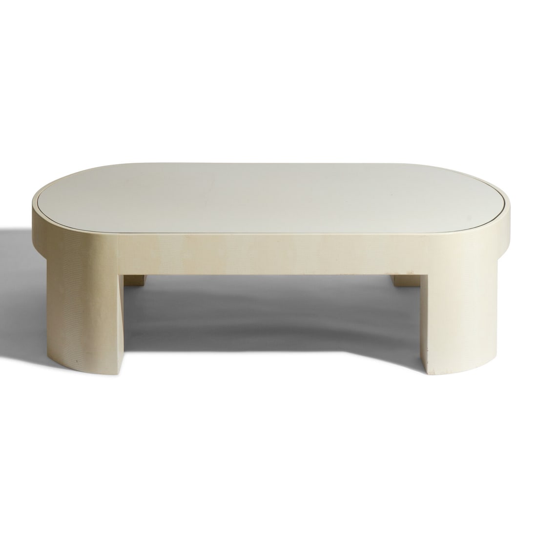 Karl Springer (American, 1931–1991) Banker Embossed Leather Coffee Table (1 of 2)