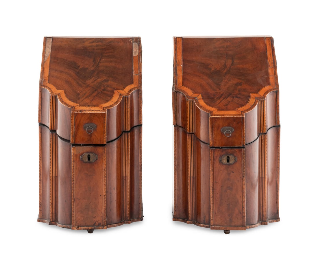 A Pair of George III Mahogany Cutlery Boxes (1 of 4)