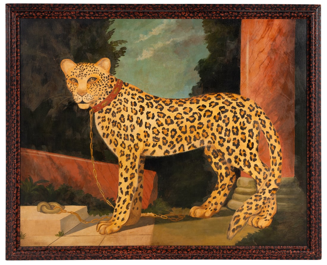 William Skilling (American, 1862-1964): William Skilling (American, 1862-1964) Leopard oil on canvas signed Skilling (lower right) 48 x 60 inches. This lot is located in Chicago. Property from the Collection of Marjorie Weir, St. Peterson,