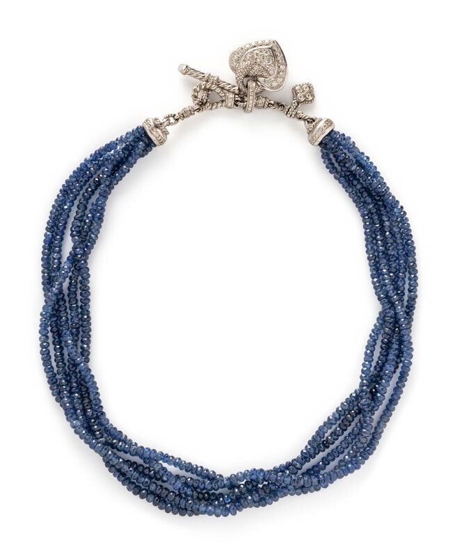 JUDITH RIPKA, WHITE GOLD, SAPPHIRE, DIAMOND, AND ROCK CRYSTAL QUARTZ NECKLACE (1 of 2)