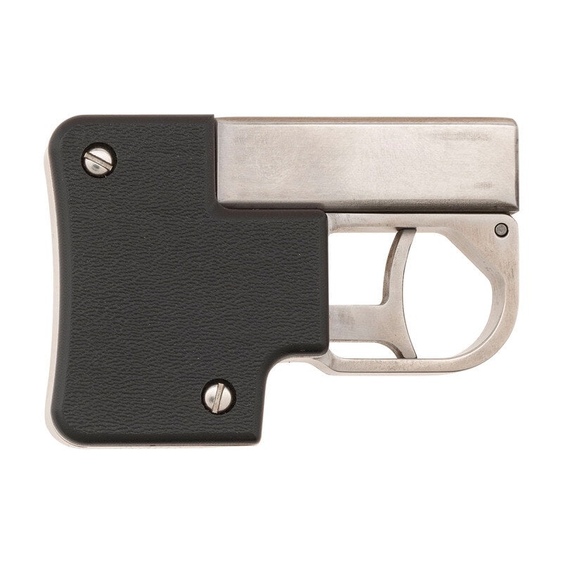 *Rare Downsizer Model WSP (World's Smallest Pistol) .45ACP Single Shot Derringer: *Rare Downsizer Model WSP (World's Smallest Pistol) .45ACP Single Shot Derringer .45 ACP. 2.125" square barrel. SN: 152. Bright finish, textured synthetic grips. Single shot, double action only tip do