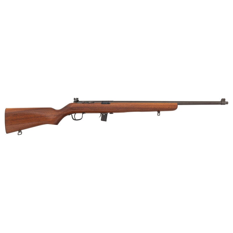 **Harrington & Richardson Mod. 65 Reising .22 Training Rifle: **Harrington & Richardson Mod. 65 Reising .22 Training Rifle .22LR. 23.125" barrel. SN: 10200. Parkerized barrel and blued small parts, smooth pistol-gripped hardwood stock. Semi-automatic removab